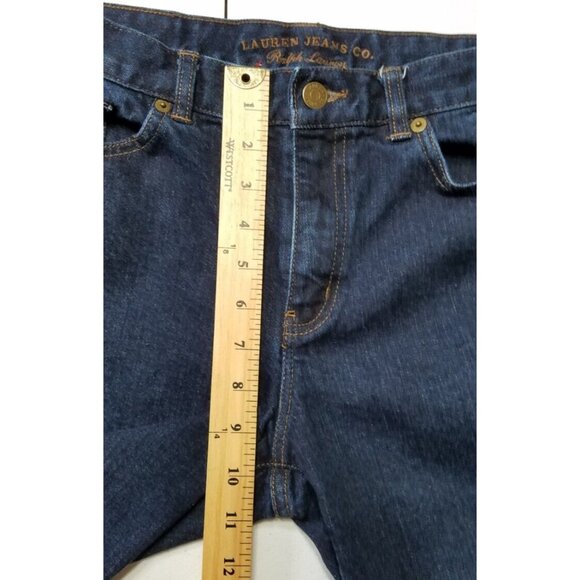 Ralph Lauren Classic Straight Mid-Rise Dark Blue Denim Stretch Jeans Women's 6 - Picture 3 of 15
